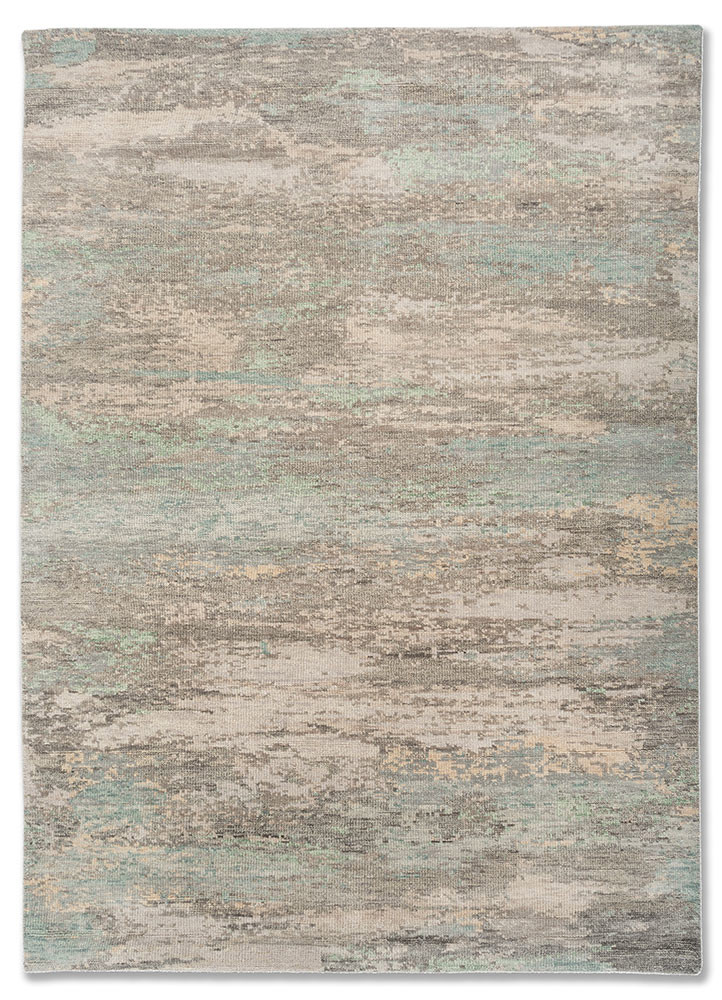 grey and black grey and black wool hand knotted Rug