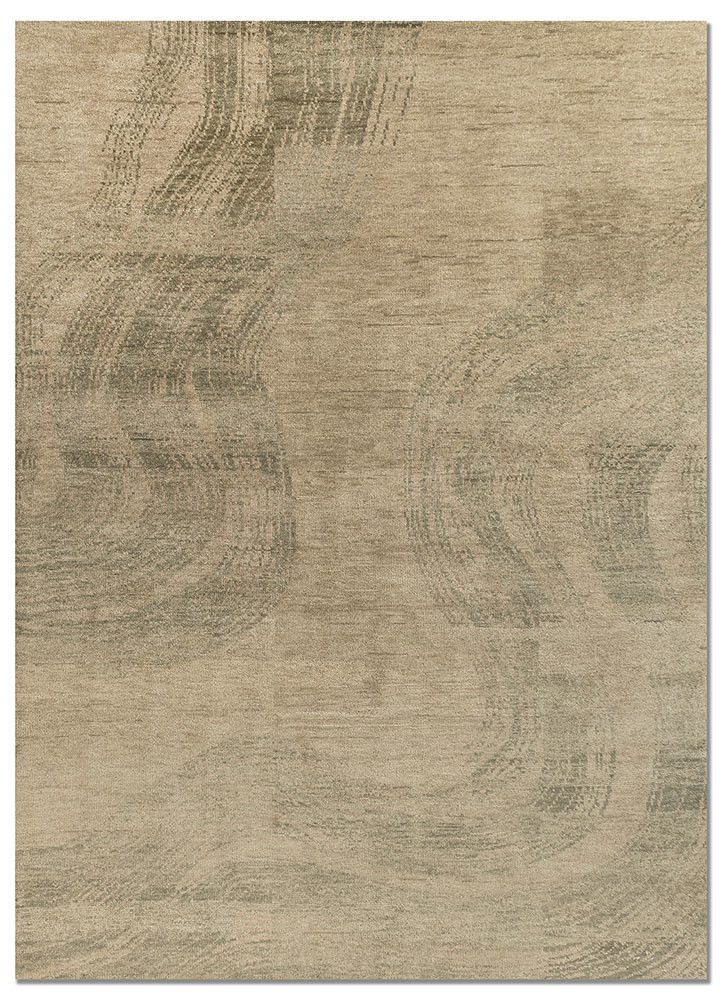 uvenuti green wool hand knotted Rug - HeadShot