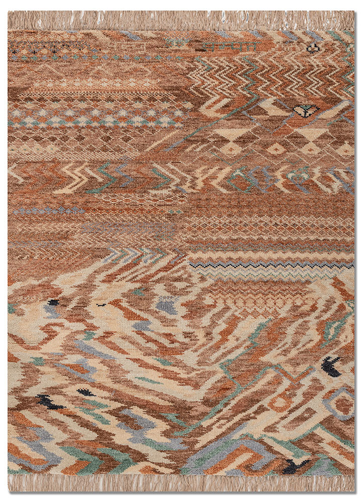 manchaha red and orange wool hand knotted Rug - HeadShot manchaha red and orange wool hand knotted Rug - HeadShot