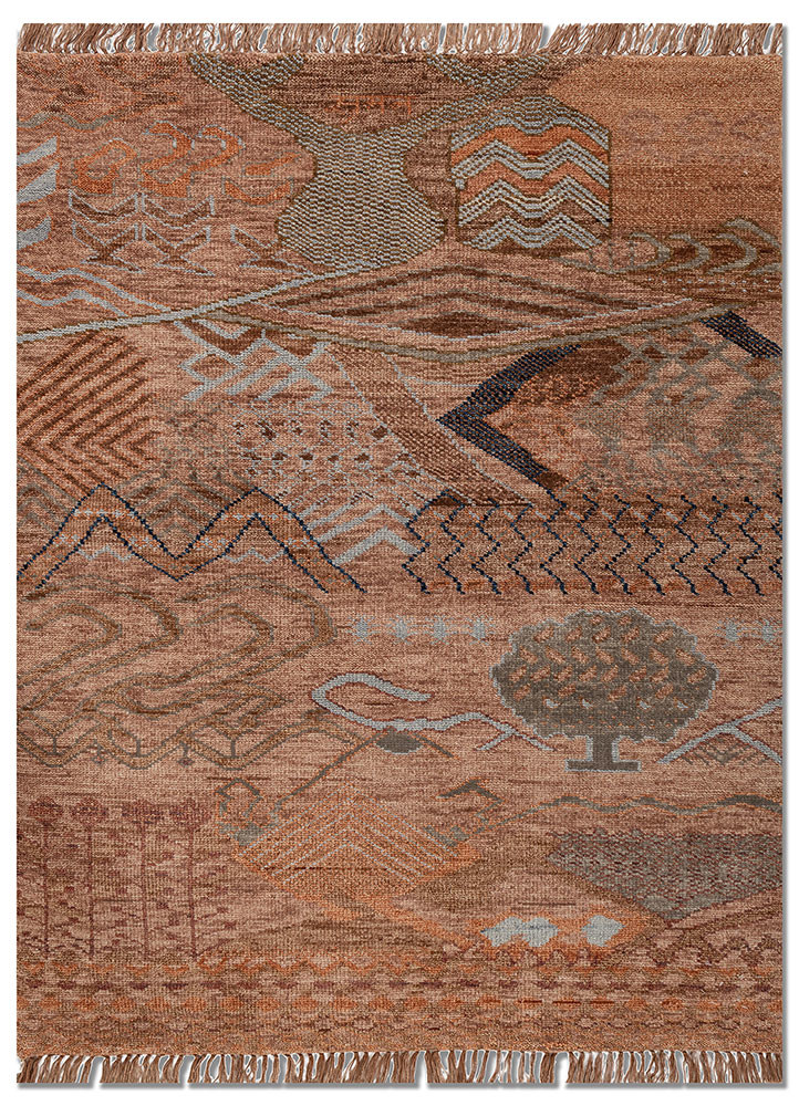 manchaha red and orange wool hand knotted Rug - HeadShot manchaha red and orange wool hand knotted Rug - HeadShot