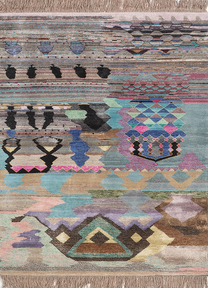 freedom manchaha gold wool and bamboo silk hand knotted Rug - HeadShot freedom manchaha gold wool and bamboo silk hand knotted Rug - HeadShot