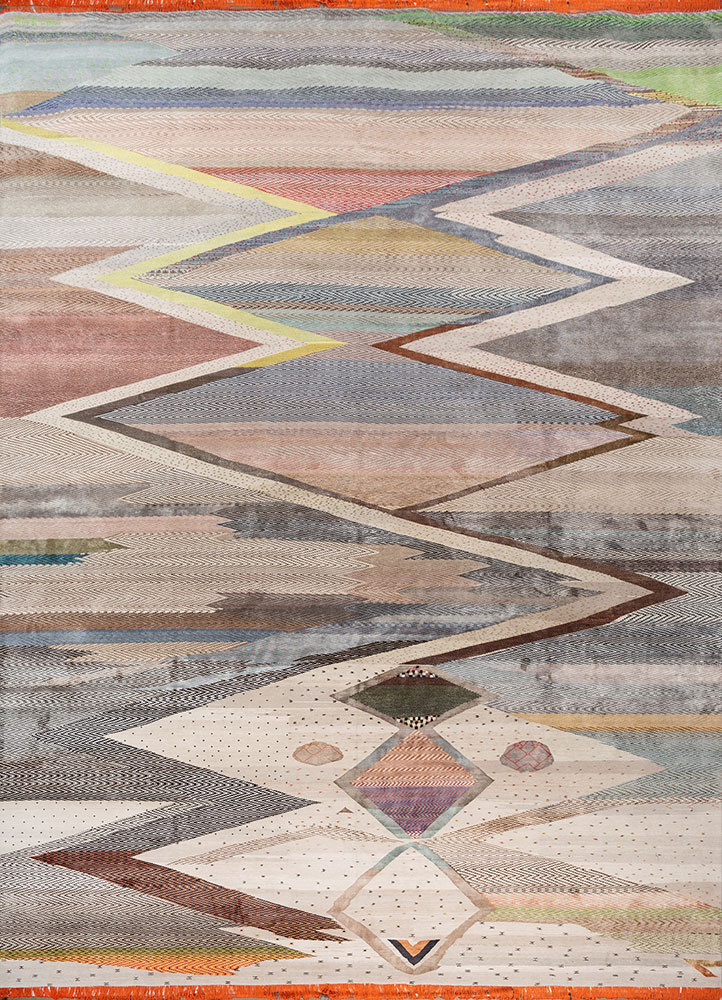 Freedom Manchaha Grey and Black Hand Knotted Wool and Bamboo Silk Rugs