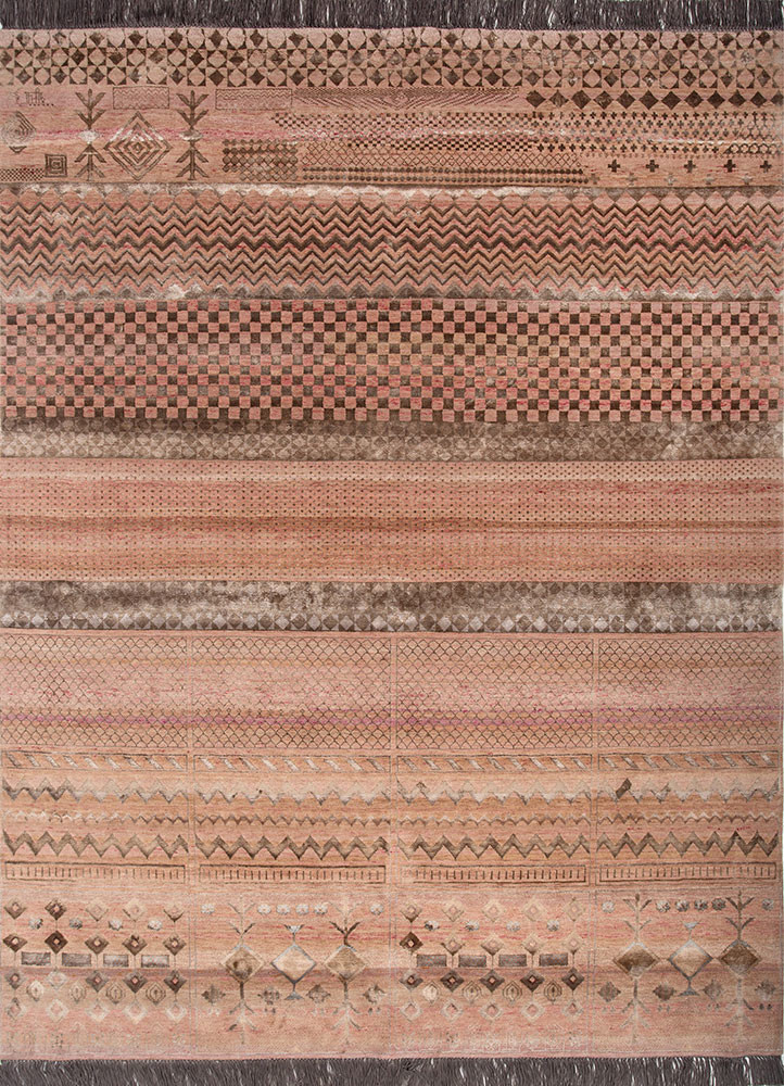 manchaha red and orange wool and bamboo silk hand knotted Rug - HeadShot manchaha red and orange wool and bamboo silk hand knotted Rug - HeadShot