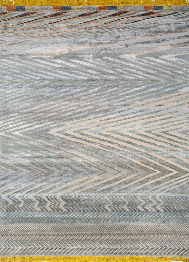 manchaha blue wool and bamboo silk hand knotted Rug - HeadShot manchaha blue wool and bamboo silk hand knotted Rug - HeadShot
