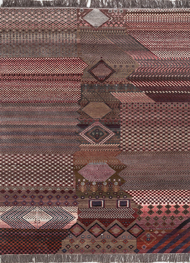 manchaha red and orange wool and bamboo silk hand knotted Rug - HeadShot manchaha red and orange wool and bamboo silk hand knotted Rug - HeadShot
