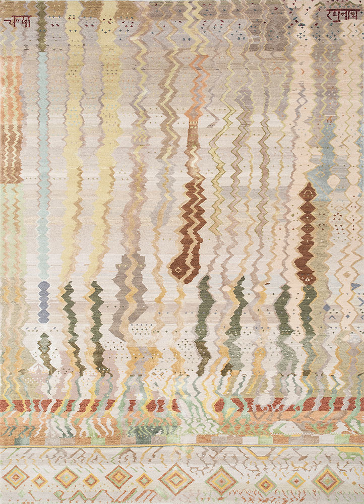 manchaha ivory wool and bamboo silk hand knotted Rug - HeadShot manchaha ivory wool and bamboo silk hand knotted Rug - HeadShot