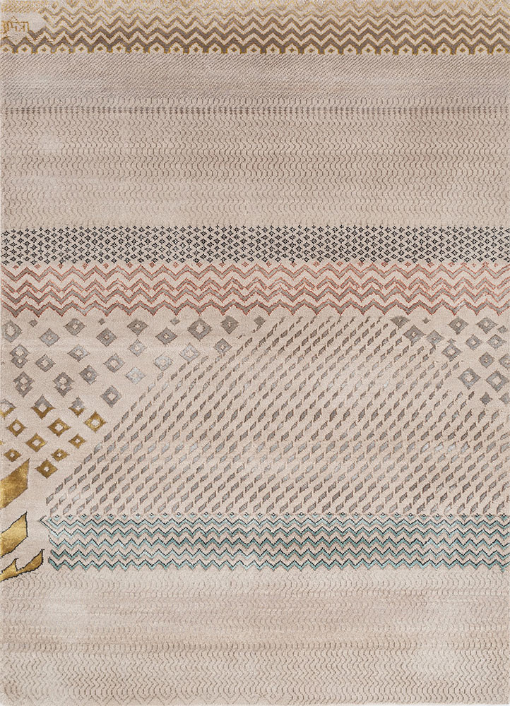 manchaha ivory wool and bamboo silk hand knotted Rug - HeadShot manchaha ivory wool and bamboo silk hand knotted Rug - HeadShot