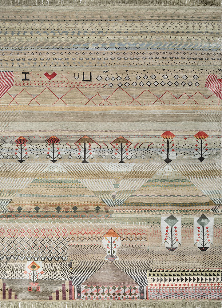 manchaha green wool and bamboo silk hand knotted Rug - HeadShot manchaha green wool and bamboo silk hand knotted Rug - HeadShot