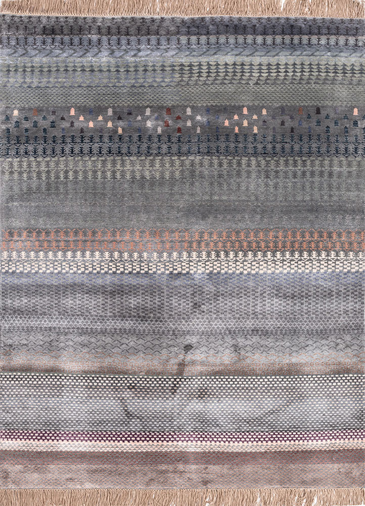manchaha blue wool and bamboo silk hand knotted Rug - HeadShot manchaha blue wool and bamboo silk hand knotted Rug - HeadShot