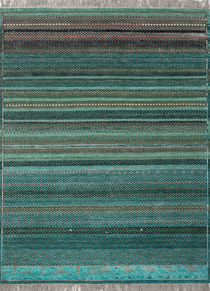 manchaha blue wool and bamboo silk hand knotted Rug - HeadShot manchaha blue wool and bamboo silk hand knotted Rug - HeadShot