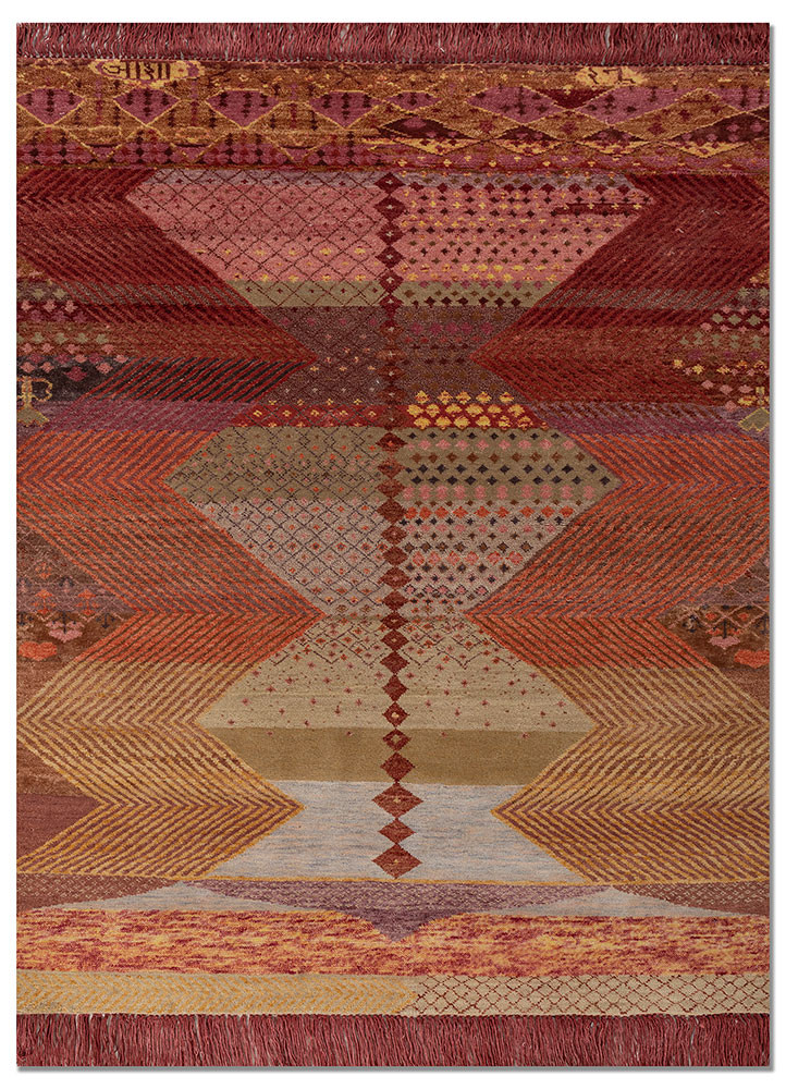 manchaha gold wool and bamboo silk hand knotted Rug - HeadShot manchaha gold wool and bamboo silk hand knotted Rug - HeadShot