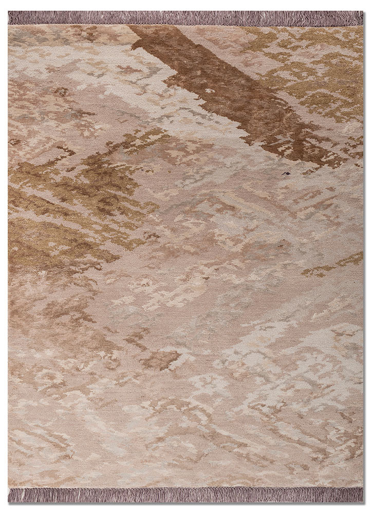 manchaha pink and purple wool and bamboo silk hand knotted Rug - HeadShot manchaha pink and purple wool and bamboo silk hand knotted Rug - HeadShot