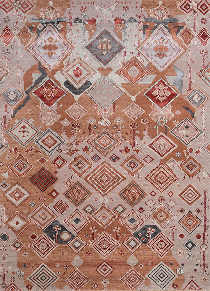 weaver art reserve pink and purple wool and bamboo silk hand knotted Rug - HeadShot weaver art reserve pink and purple wool and bamboo silk hand knotted Rug - HeadShot