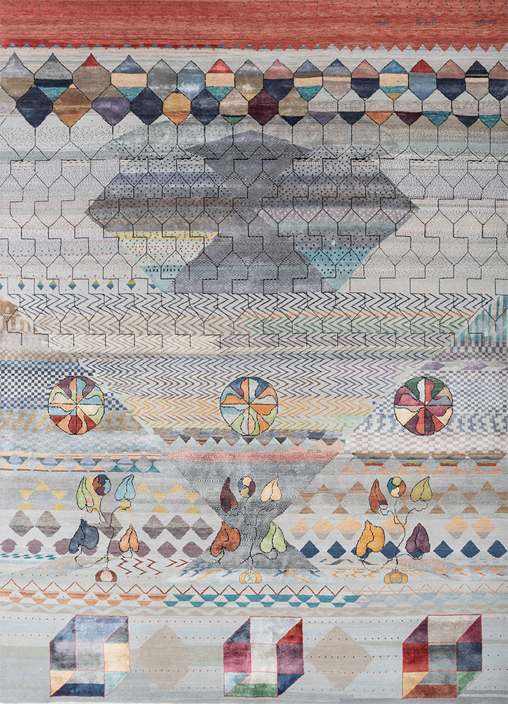 Freedom Manchaha Blue Hand Knotted Wool and Bamboo Silk Rugs Les8163 Jaipur Rugs United Kingdom