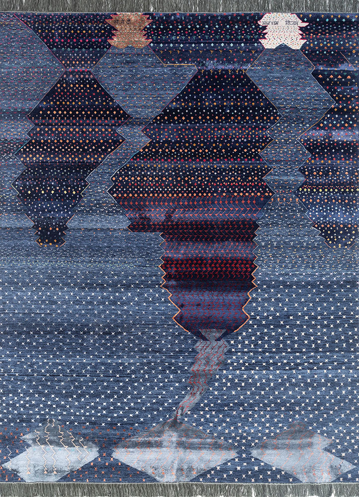 Freedom Manchaha Blue Hand Knotted Wool and Bamboo Silk RugsLes8203Jaipur Rugs