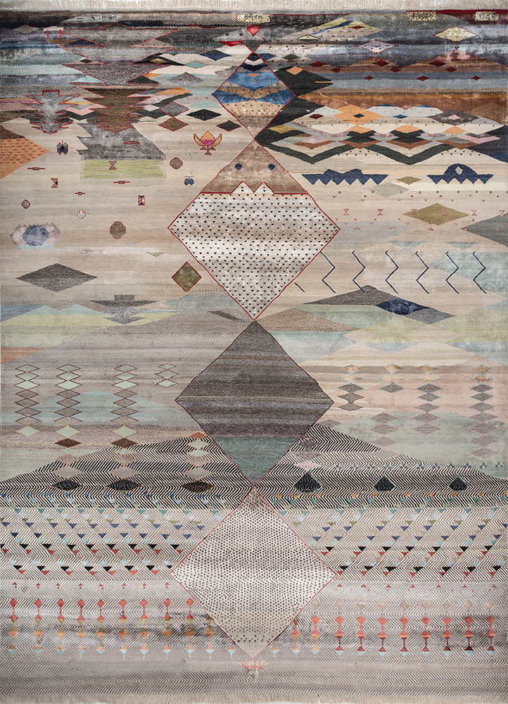 freedom manchaha ivory wool and bamboo silk hand knotted Rug - HeadShot freedom manchaha ivory wool and bamboo silk hand knotted Rug - HeadShot