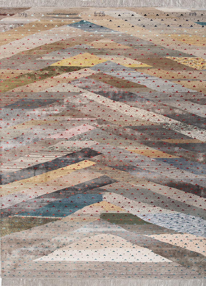 freedom manchaha beige and brown wool and bamboo silk hand knotted Rug - HeadShot freedom manchaha beige and brown wool and bamboo silk hand knotted Rug - HeadShot