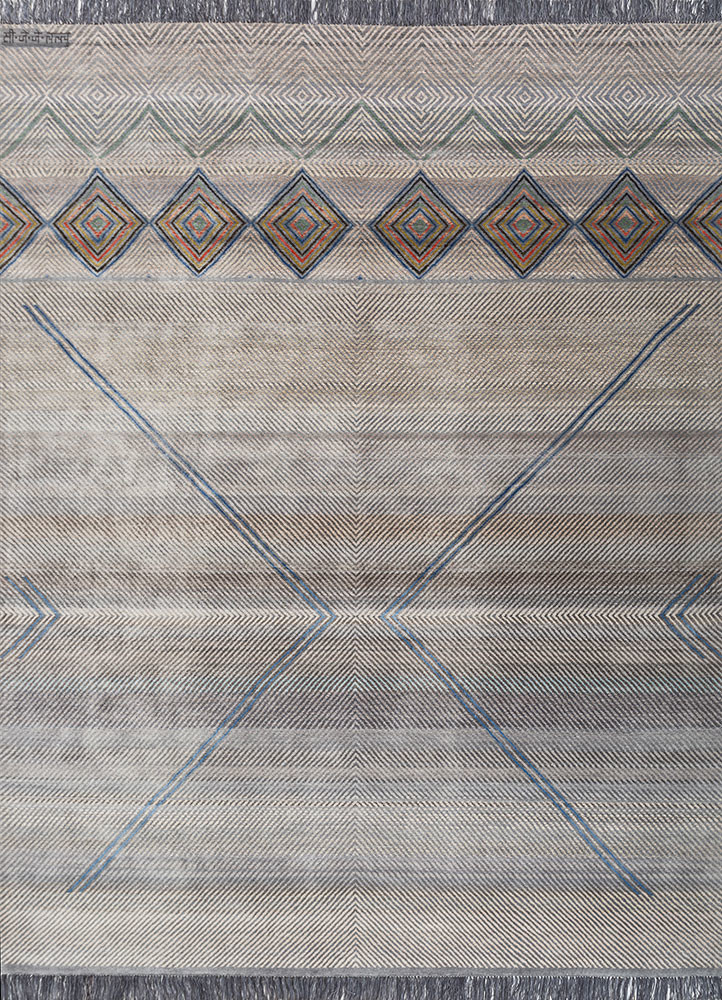 freedom manchaha blue wool and bamboo silk hand knotted Rug - HeadShot freedom manchaha blue wool and bamboo silk hand knotted Rug - HeadShot