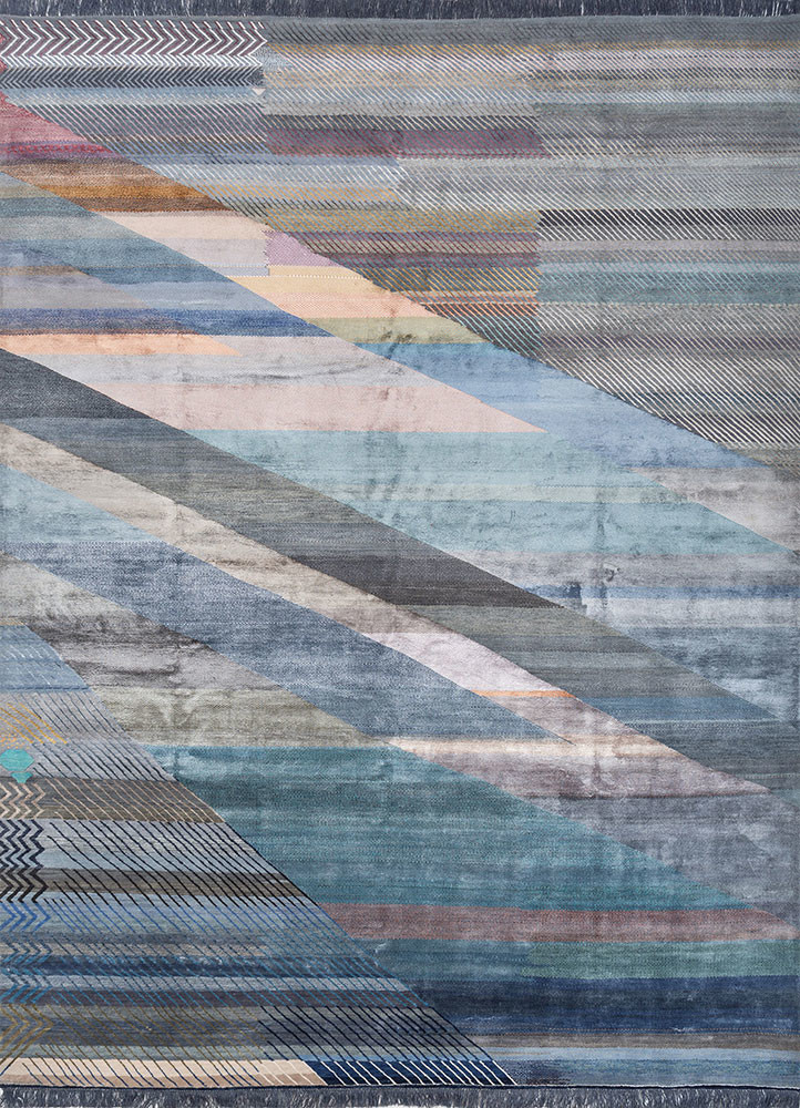 freedom manchaha blue wool and bamboo silk hand knotted Rug - HeadShot freedom manchaha blue wool and bamboo silk hand knotted Rug - HeadShot