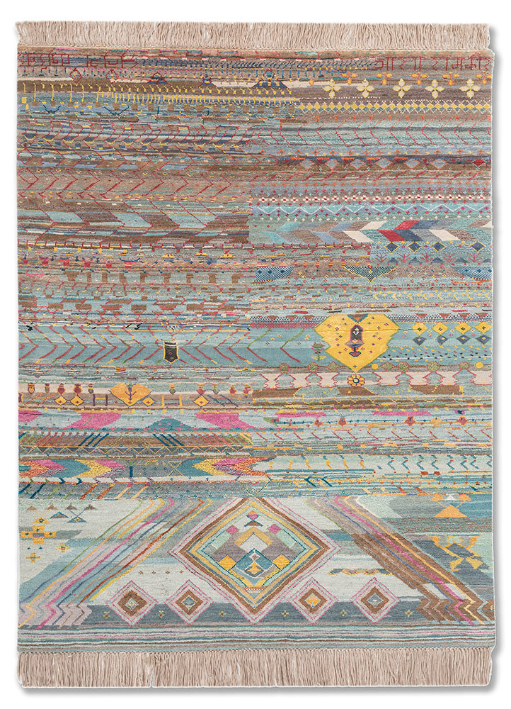 freedom manchaha blue wool and bamboo silk hand knotted Rug - HeadShot freedom manchaha blue wool and bamboo silk hand knotted Rug - HeadShot