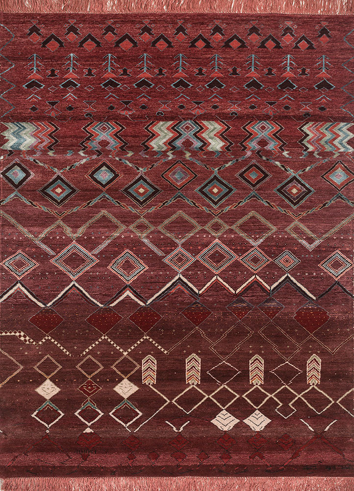 freedom manchaha red and orange wool and bamboo silk hand knotted Rug - HeadShot freedom manchaha red and orange wool and bamboo silk hand knotted Rug - HeadShot