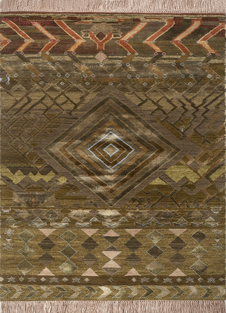 freedom manchaha green wool and bamboo silk hand knotted Rug - HeadShot freedom manchaha green wool and bamboo silk hand knotted Rug - HeadShot