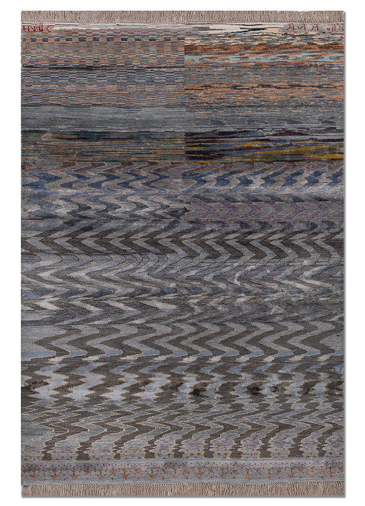 freedom manchaha blue wool and bamboo silk hand knotted Rug - HeadShot freedom manchaha blue wool and bamboo silk hand knotted Rug - HeadShot