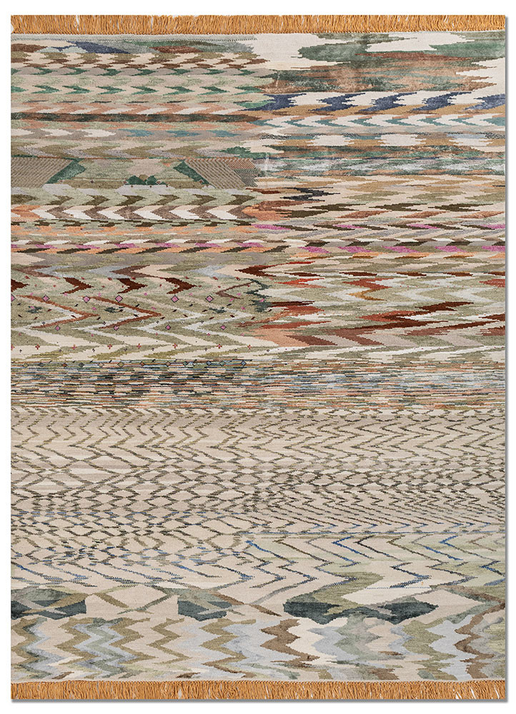 freedom manchaha green wool and bamboo silk hand knotted Rug - HeadShot freedom manchaha green wool and bamboo silk hand knotted Rug - HeadShot