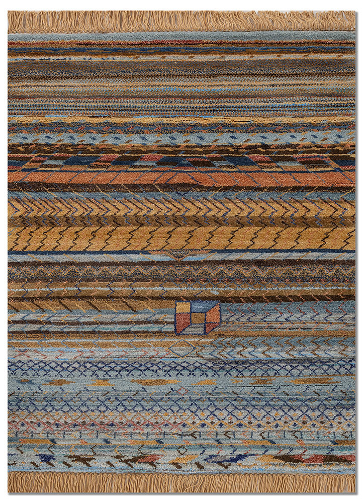 freedom manchaha blue wool and bamboo silk hand knotted Rug - HeadShot freedom manchaha blue wool and bamboo silk hand knotted Rug - HeadShot
