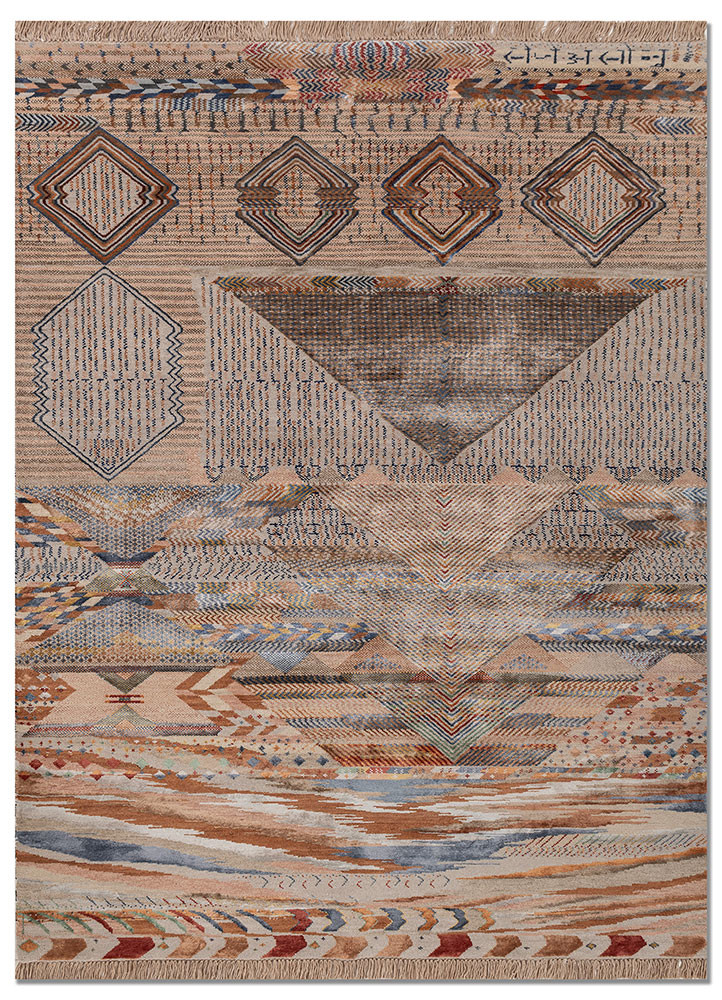 freedom manchaha blue wool and bamboo silk hand knotted Rug - HeadShot freedom manchaha blue wool and bamboo silk hand knotted Rug - HeadShot