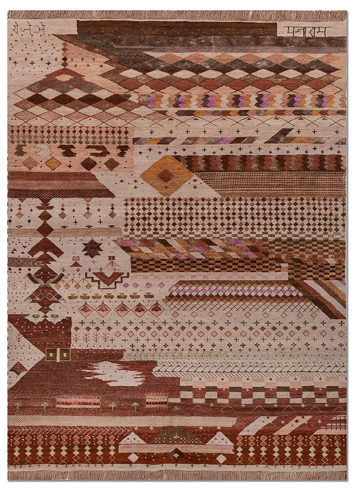 freedom manchaha pink and purple wool and bamboo silk hand knotted Rug - HeadShot freedom manchaha pink and purple wool and bamboo silk hand knotted Rug - HeadShot