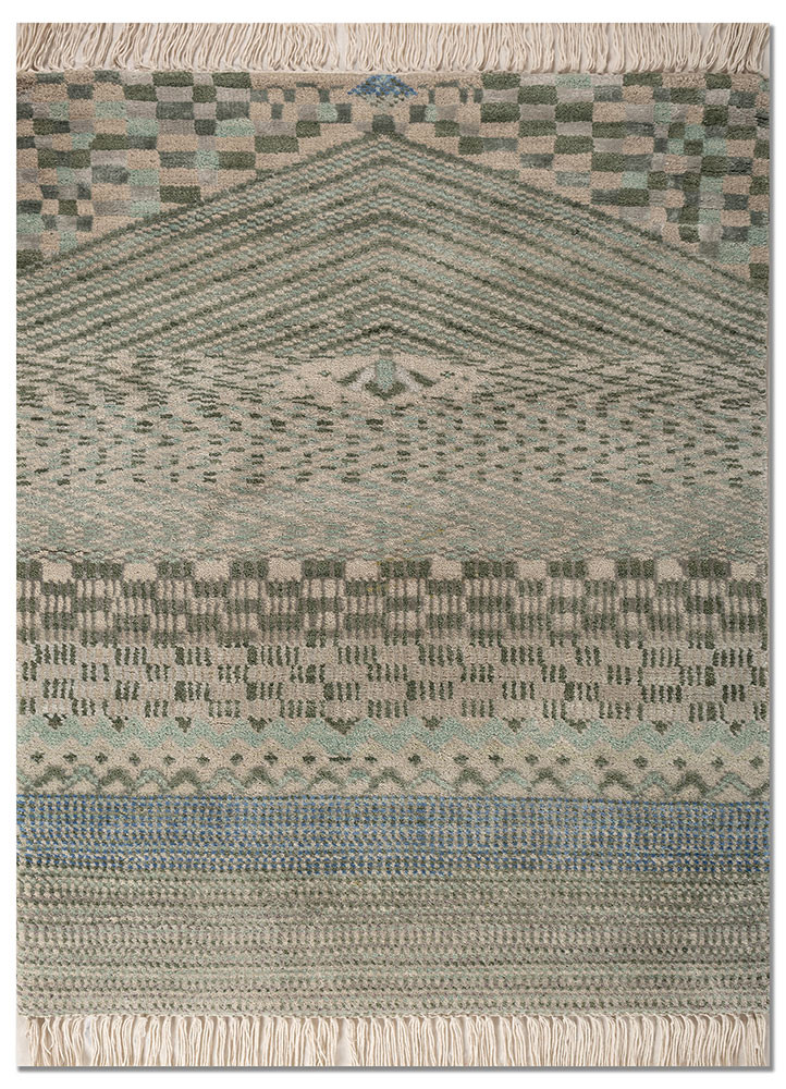 manchaha blue wool and bamboo silk hand knotted Rug - HeadShot manchaha blue wool and bamboo silk hand knotted Rug - HeadShot