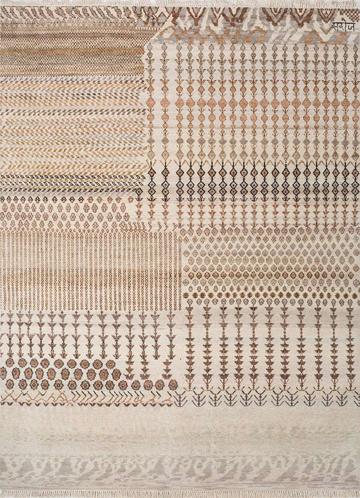manchaha ivory wool hand knotted Rug - HeadShot manchaha ivory wool hand knotted Rug - HeadShot