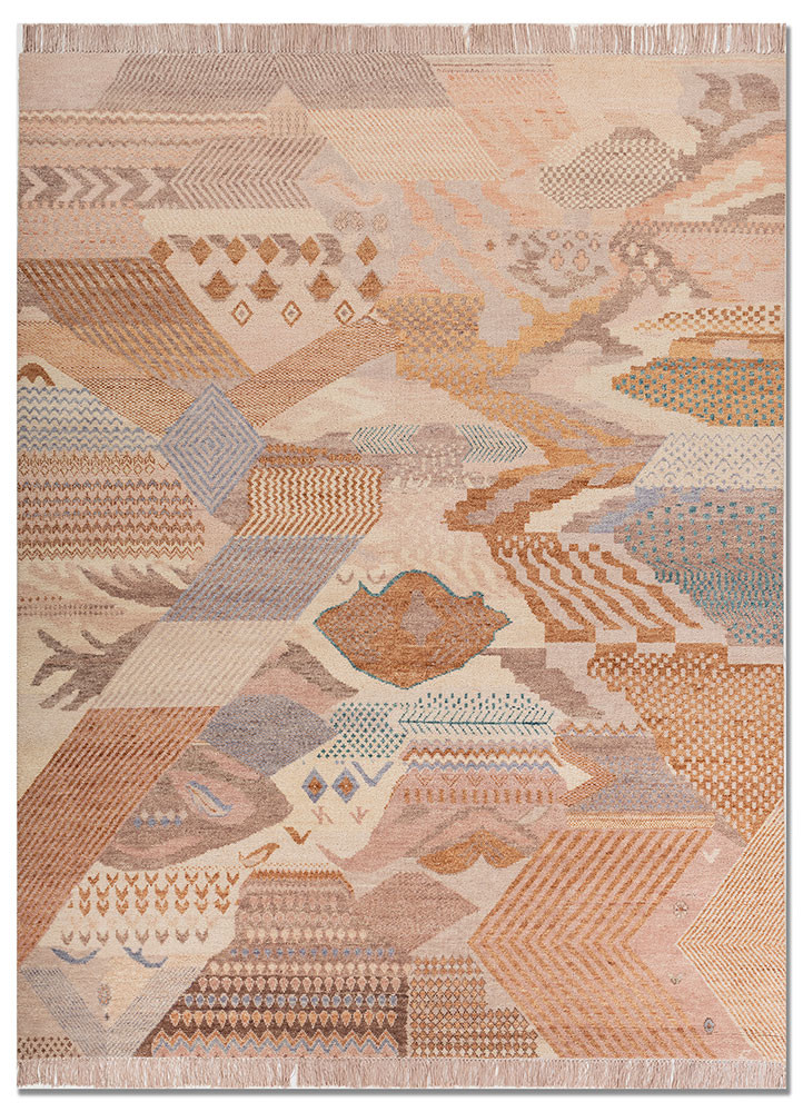 manchaha red and orange wool hand knotted Rug - HeadShot manchaha red and orange wool hand knotted Rug - HeadShot