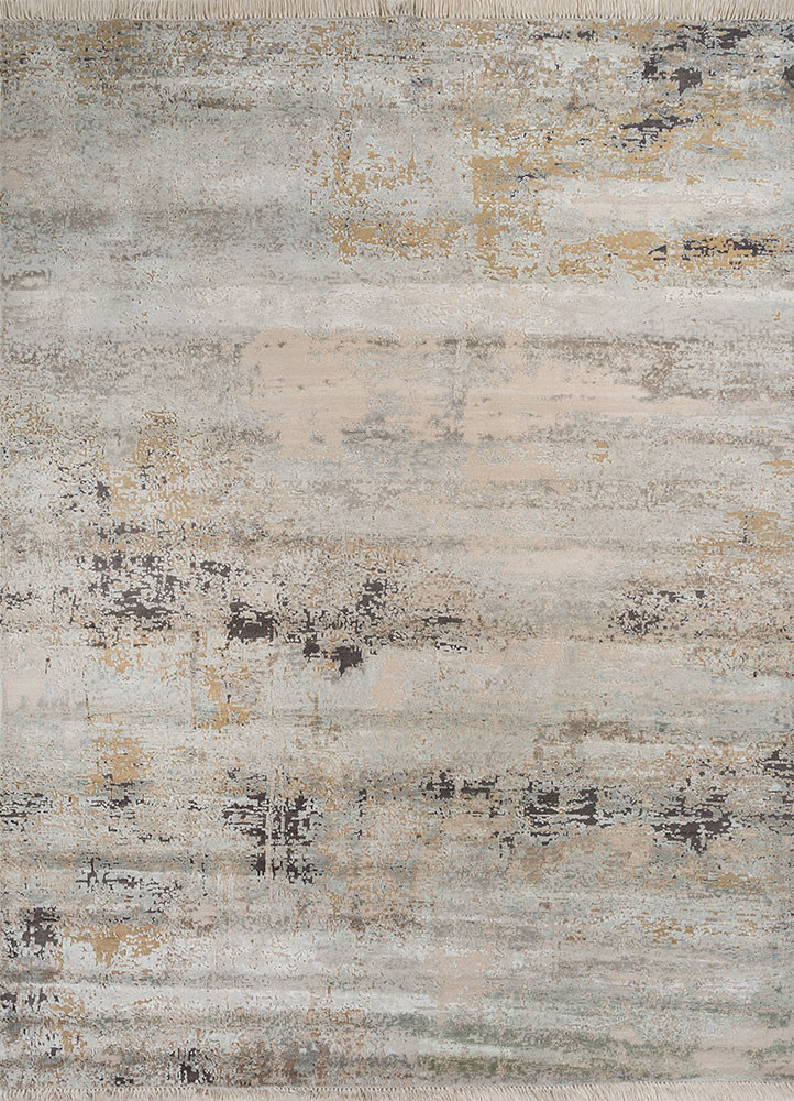 entropy ivory wool and bamboo silk hand knotted Rug - HeadShot entropy ivory wool and bamboo silk hand knotted Rug - HeadShot