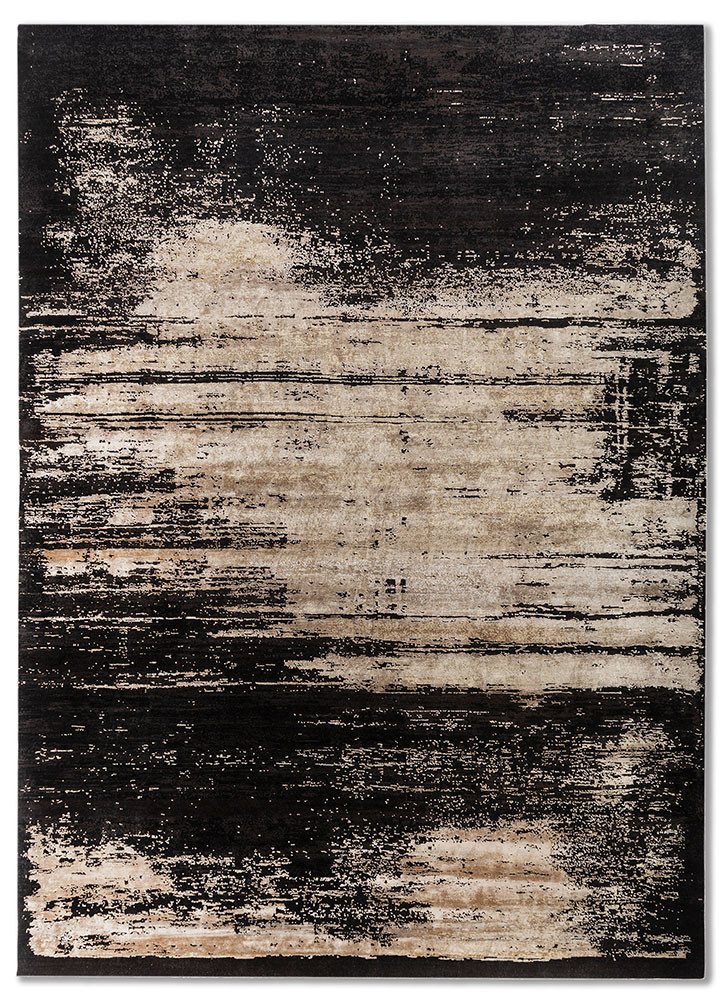 blue blue wool and bamboo silk hand knotted Rug