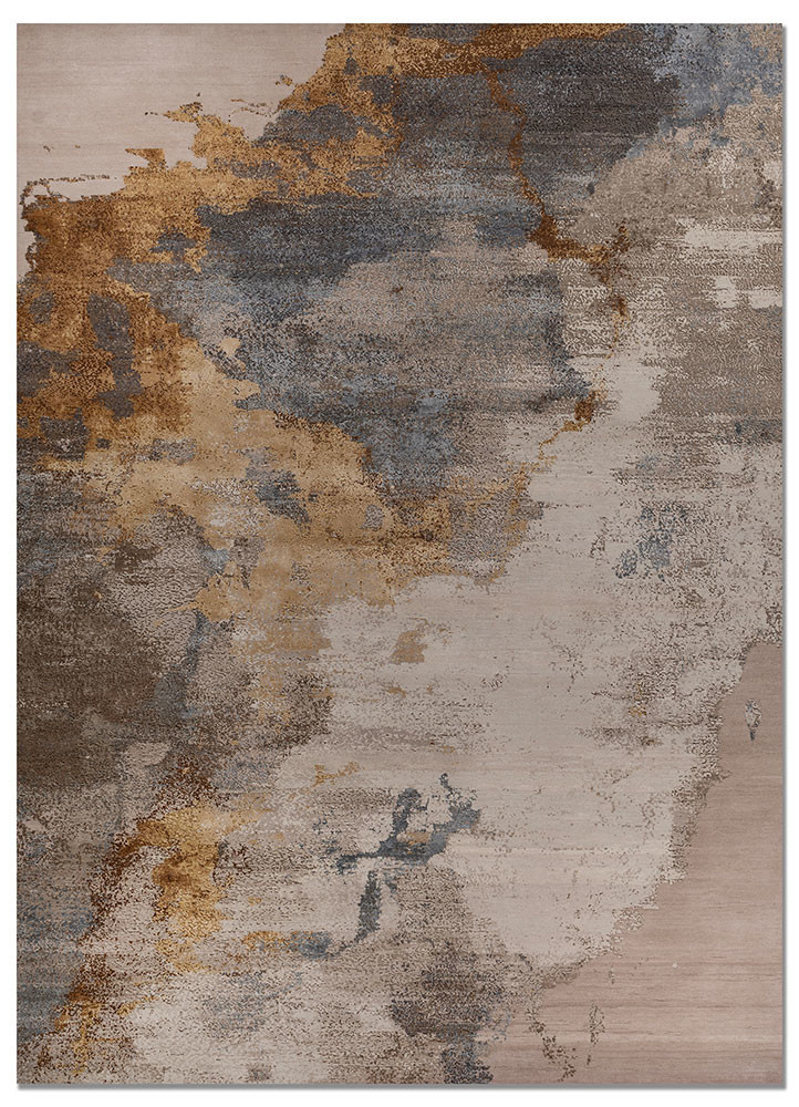 uvenuti pink and purple wool and bamboo silk hand knotted Rug - HeadShot