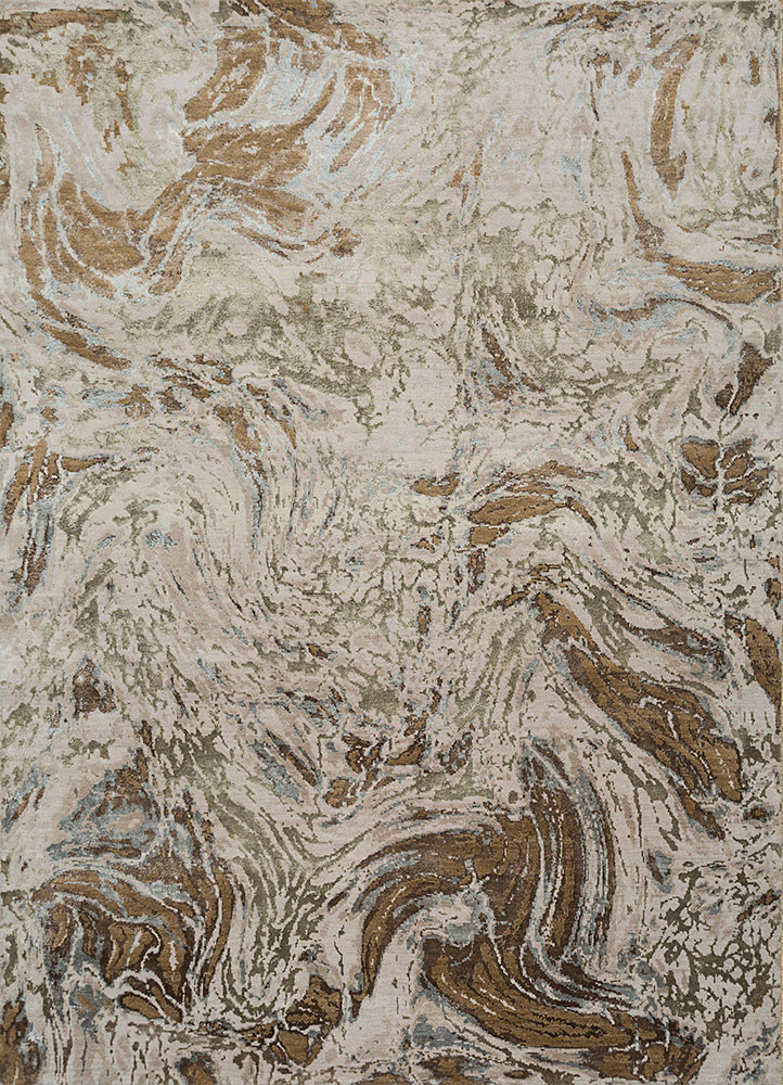 uvenuti ivory wool and bamboo silk hand knotted Rug - HeadShot