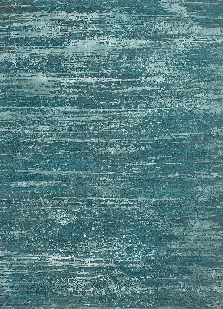 uvenuti blue wool and bamboo silk hand knotted Rug - HeadShot uvenuti blue wool and bamboo silk hand knotted Rug - HeadShot