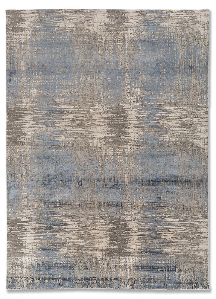 uvenuti grey and black wool and bamboo silk hand knotted Rug - HeadShot uvenuti grey and black wool and bamboo silk hand knotted Rug - HeadShot