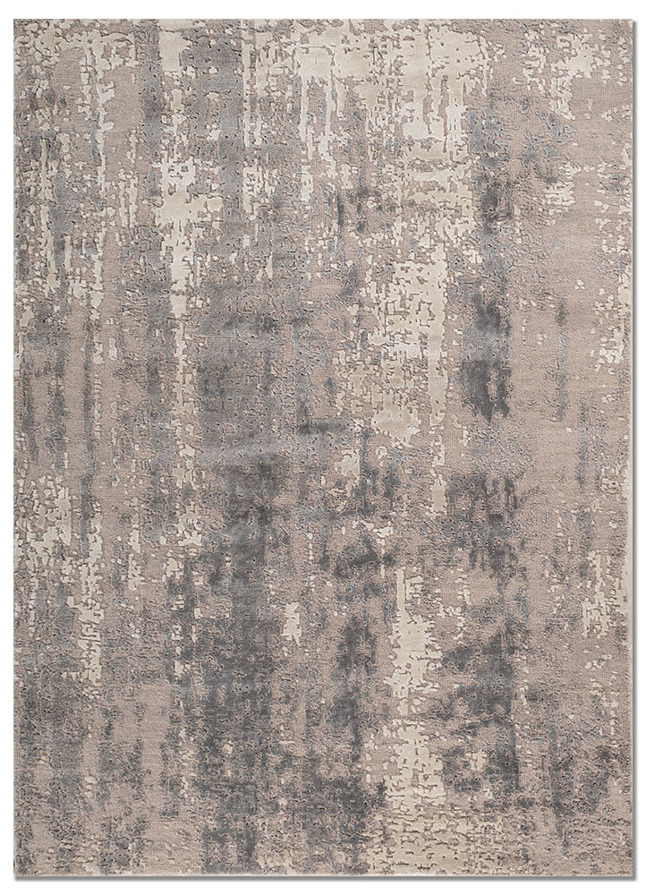 uvenuti grey and black wool and bamboo silk hand knotted Rug - HeadShot uvenuti grey and black wool and bamboo silk hand knotted Rug - HeadShot