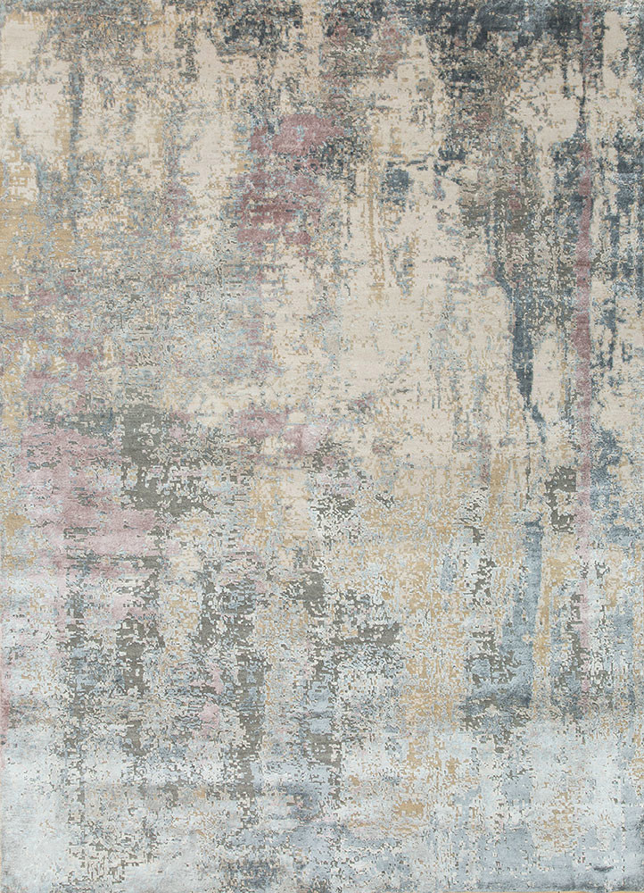 uvenuti ivory wool and bamboo silk hand knotted Rug - HeadShot