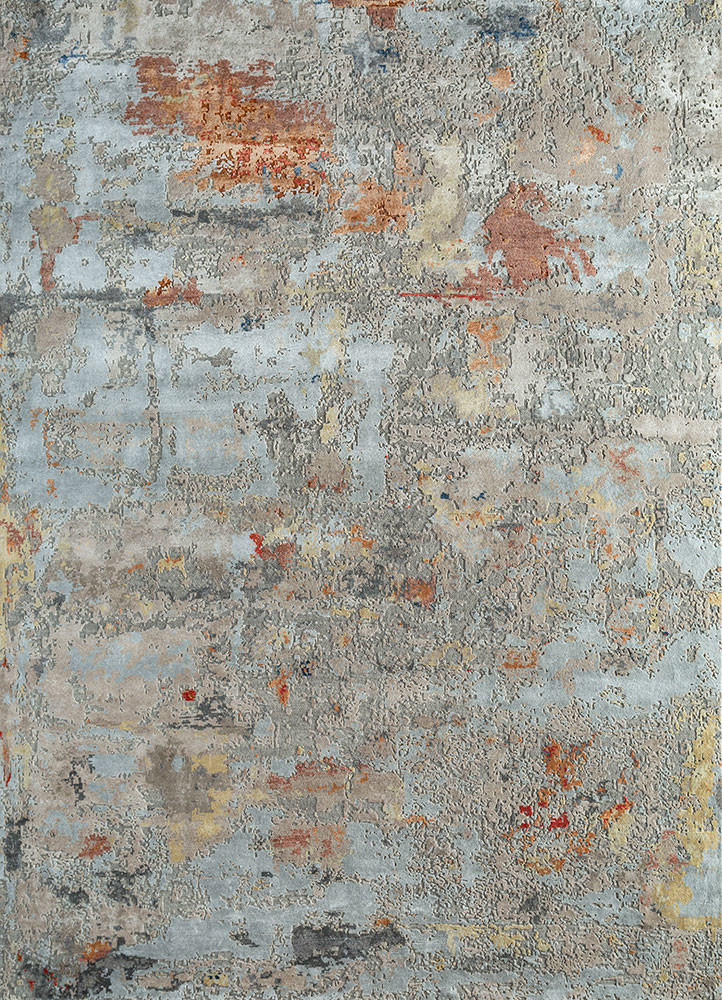 uvenuti blue wool and bamboo silk hand knotted Rug - HeadShot uvenuti blue wool and bamboo silk hand knotted Rug - HeadShot