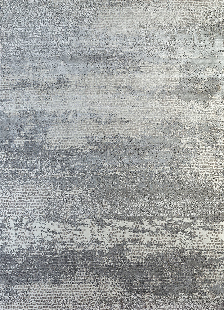uvenuti grey and black wool and bamboo silk hand knotted Rug - HeadShot uvenuti grey and black wool and bamboo silk hand knotted Rug - HeadShot