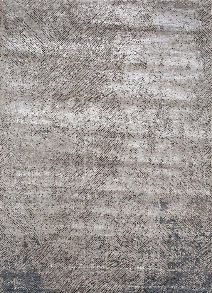 entropy grey and black wool and bamboo silk hand knotted Rug - HeadShot entropy grey and black wool and bamboo silk hand knotted Rug - HeadShot