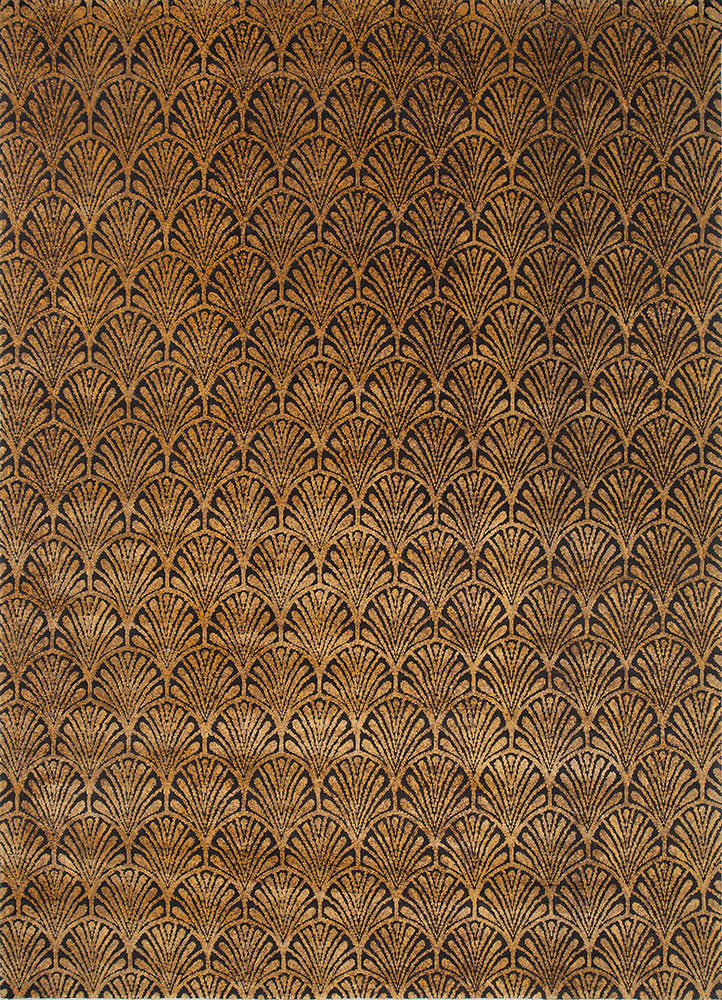 azalea grey and black wool and bamboo silk hand knotted Rug - HeadShot
