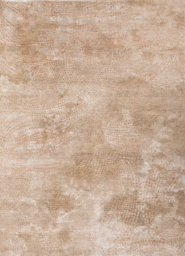 entropy beige and brown wool and bamboo silk hand knotted Rug - HeadShot entropy beige and brown wool and bamboo silk hand knotted Rug - HeadShot