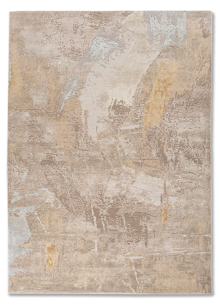 uvenuti ivory wool and bamboo silk hand knotted Rug