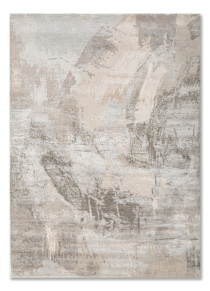 uvenuti grey and black wool and bamboo silk hand knotted Rug - HeadShot uvenuti grey and black wool and bamboo silk hand knotted Rug - HeadShot
