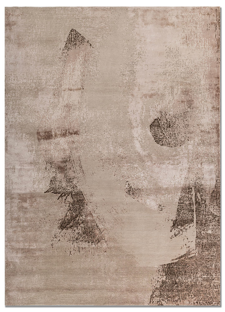 entropy ivory wool and bamboo silk hand knotted Rug - HeadShot entropy ivory wool and bamboo silk hand knotted Rug - HeadShot